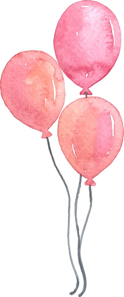 Pink Balloon Watercolor