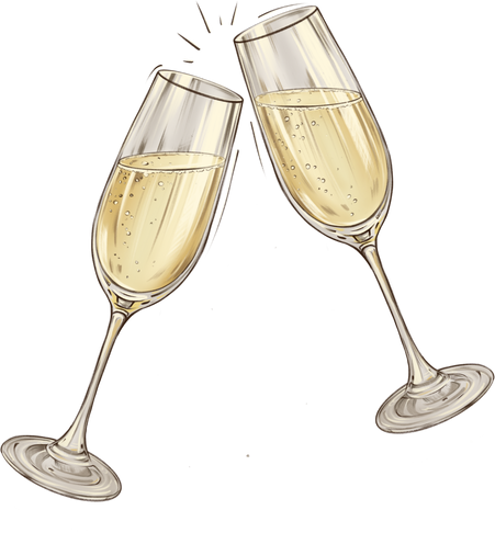 Wine Toast Illustration
