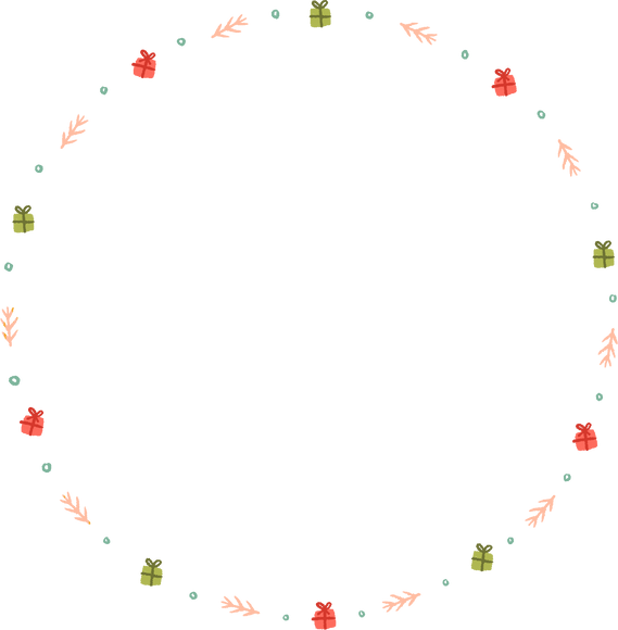 Bright Handdrawn Christmas Gifts Frame