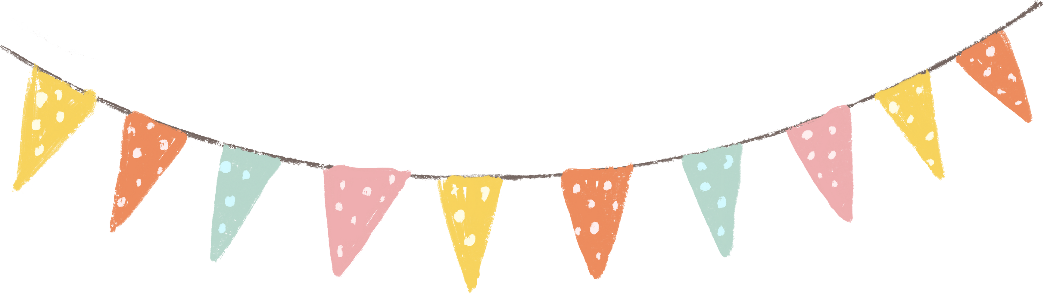 Multicolored flags, birthday decoration